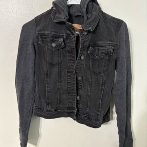 Hollister Women's Dark Gray Denim Jacket